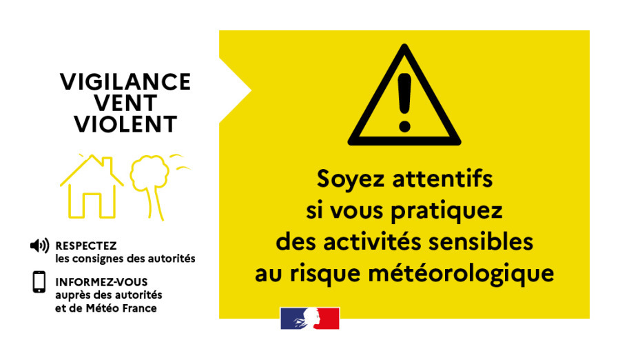 Vigilance jaune vent violent
