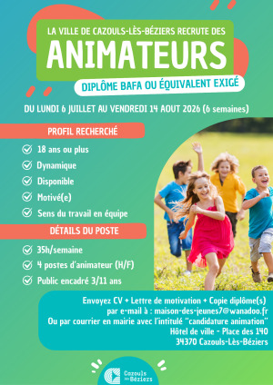 Recrutement animateurs ALSH été 2026