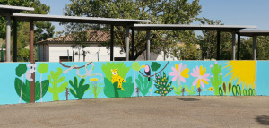 Inauguration de la fresque à l'école maternelle