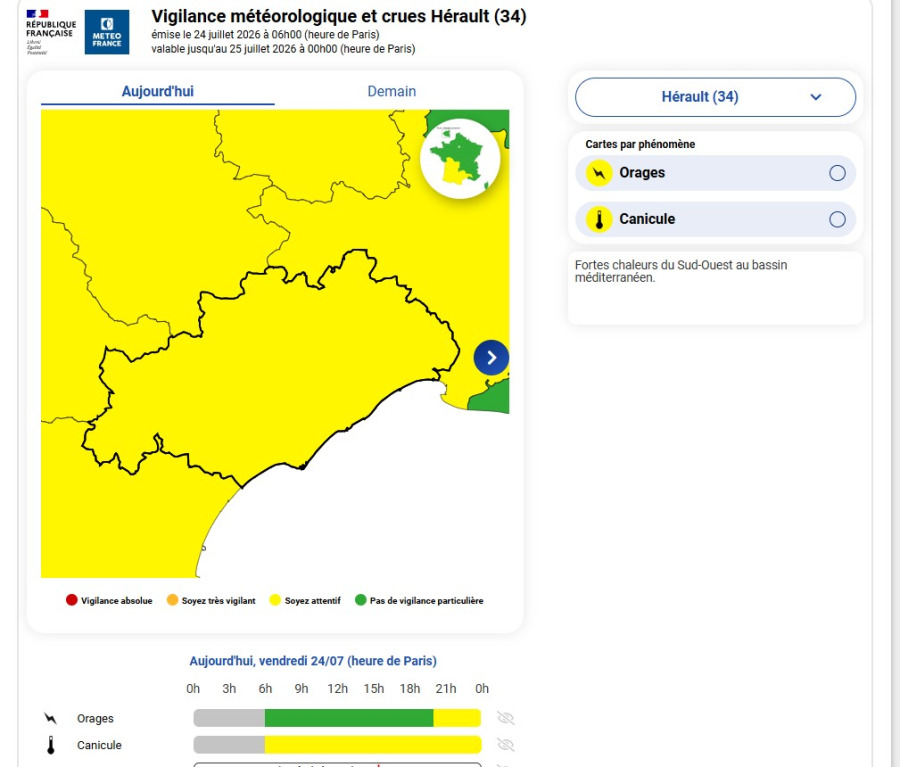 Vigilance jaune orages