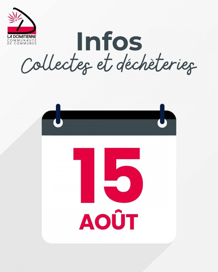 Fermeture déchèterie-Samedi 15 août 2026