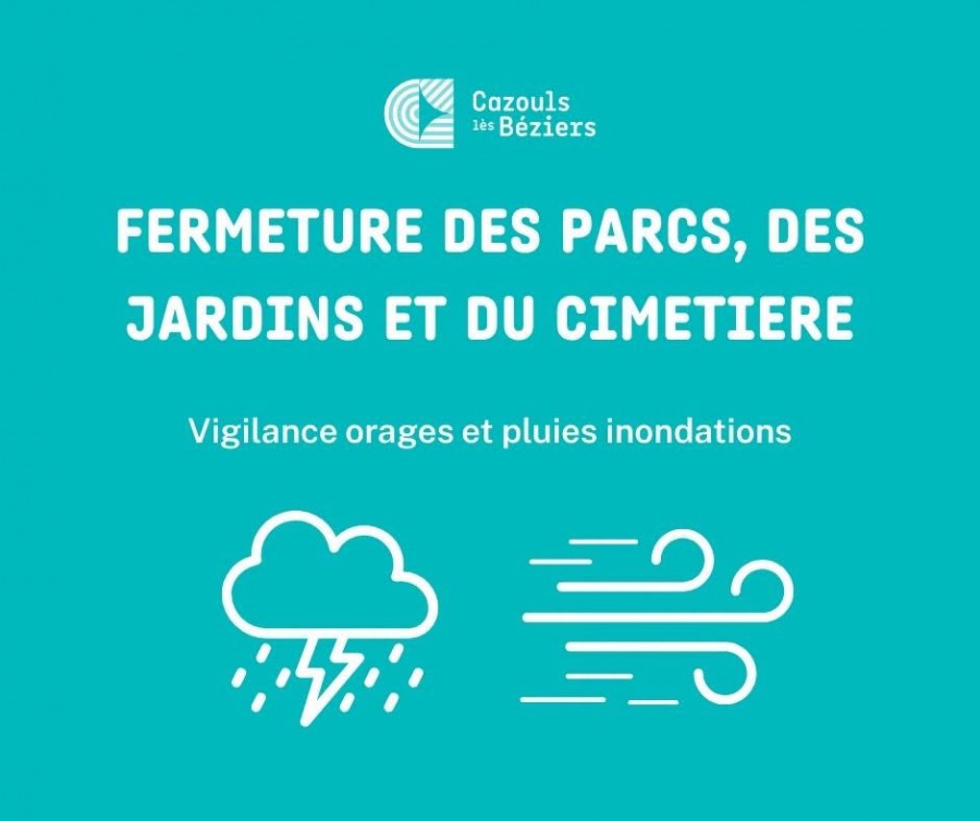 Alerte météo - fermeture exceptionnelle des parcs, stades et jardins