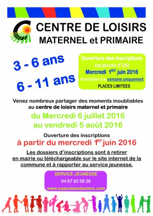 Ouverture des inscriptions centre de loisirs