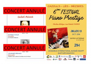 Festival : Concert annulé