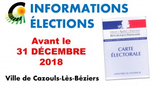 ÉLECTIONS - Réforme des liste électorales au 1er Janvier 2019 - Édition des nouvelles cartes élector