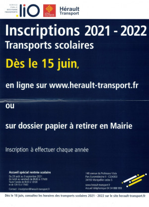 Inscription - Transport scolaire 2021- 2022