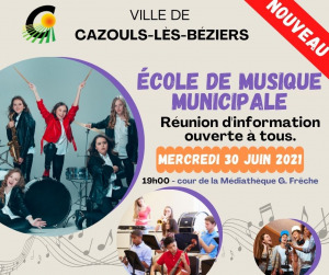 Ouverture école de musique municipale - réunion d'information