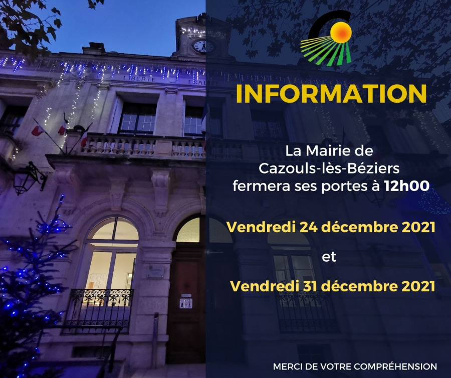 Information Fermeture - Médiathèque & Mairie]