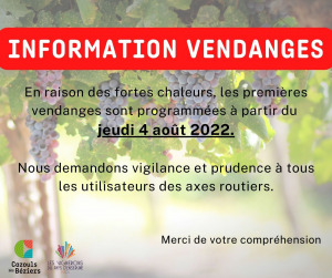 Information vendanges 2022