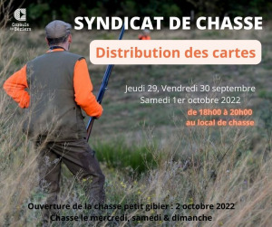 Syndicat de chasse - distribution des cartes