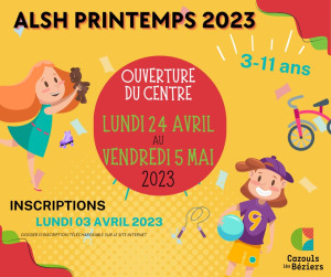 Ouverture des inscriptions - ALSH 3/11 ans