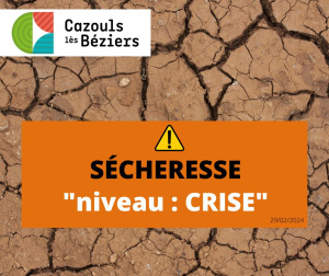 Sécheresse - Niveau CRISE