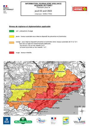 Carte vigilance feux de forêt