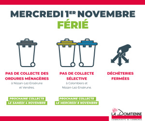 Information - Férié mercredi 1er novembre 2023