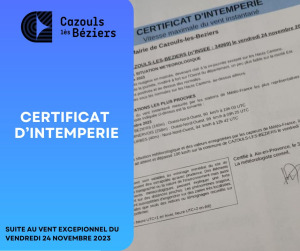 Certificat d'intempérie