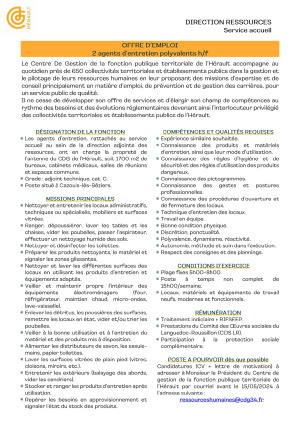 Recrutement - Centre de gestion de l'Hérault