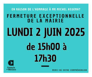 Fermeture exceptionnelle de la mairie