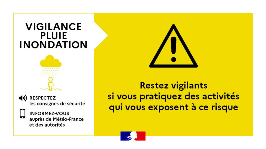 Vigilance orange orages et jaune pluie inondation