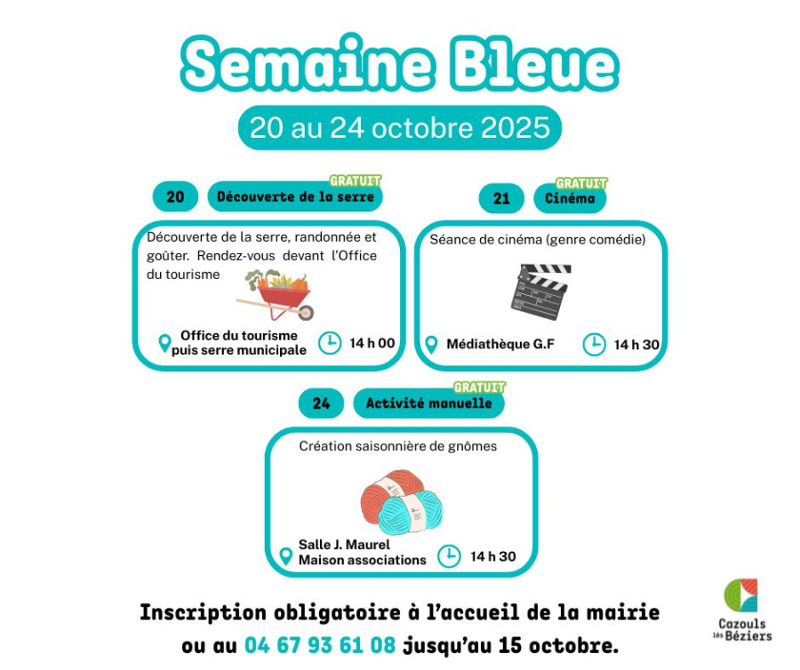 La Semaine Bleue revient du 20 au 24 octobre