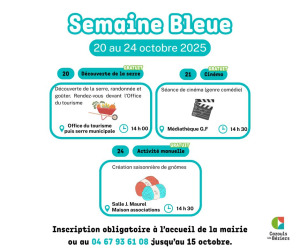 La Semaine Bleue revient du 20 au 24 octobre