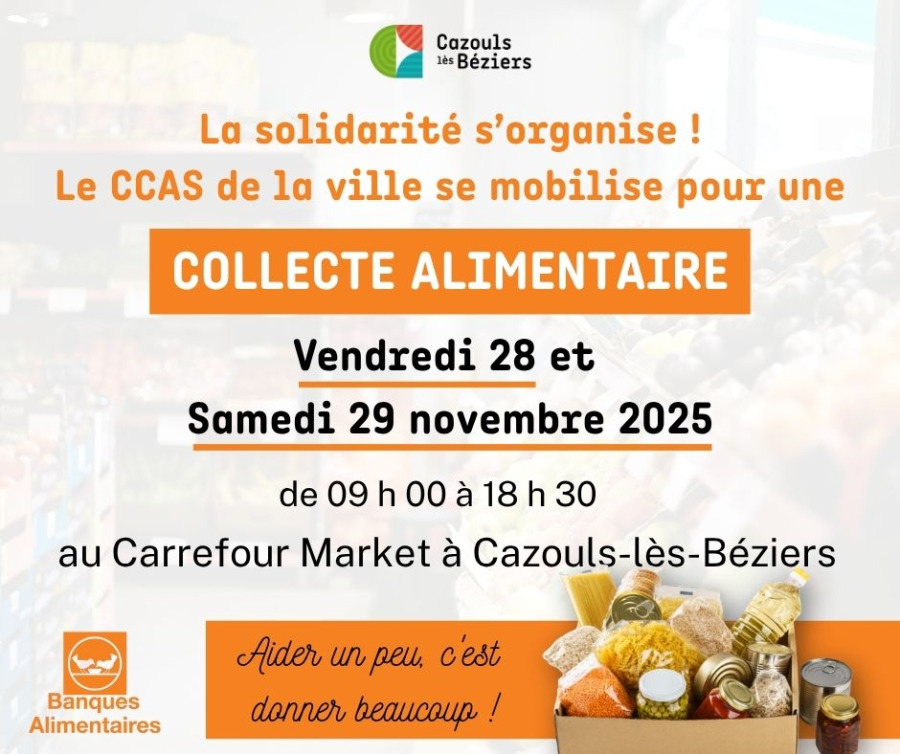 Collecte alimentaire - 28 et 29 novembre 2025