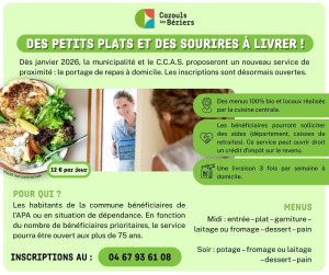 Lancement des inscriptions pour le portage de repas à domicile