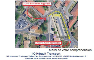 Déplacement de l'arrêt provisoire "F. Mitterrand"