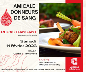 Repas dansant annuel - Amicale des donneurs de sang