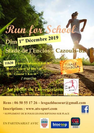 Course solidaire - Run For school - les Gaz'L du coeur