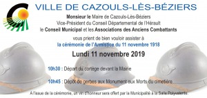 Commémoration du 11 novembre 2019