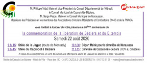 Commémoration de la libération de Béziers et du biterrois